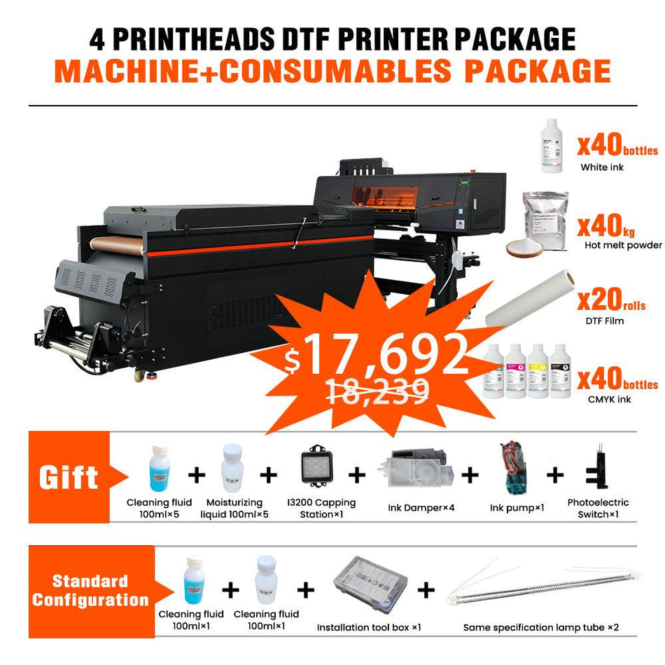 60cm (24") 4-Head DTF Printer Bundle